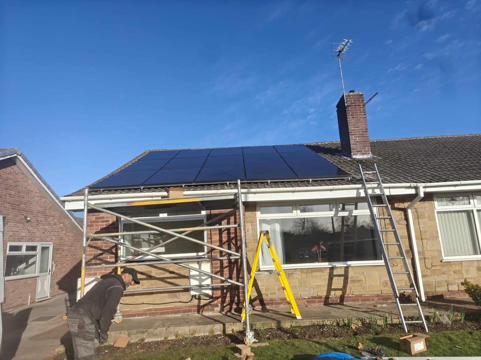 Solar PV panels on a Yorkshire bungalow